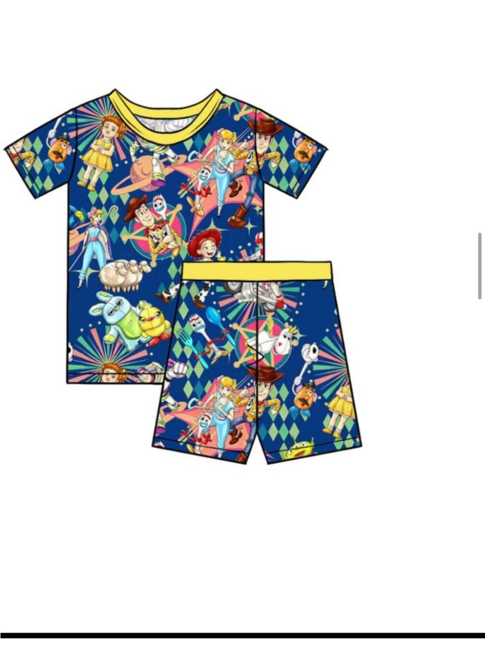 BAMBOO Kids Matching Set Blue with Yellow Trim